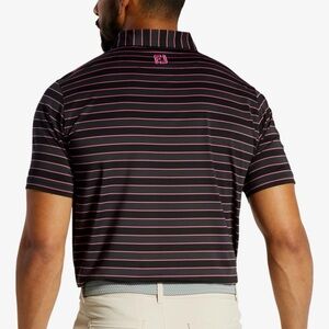 FootJoy Black Polo with Pink Stripes